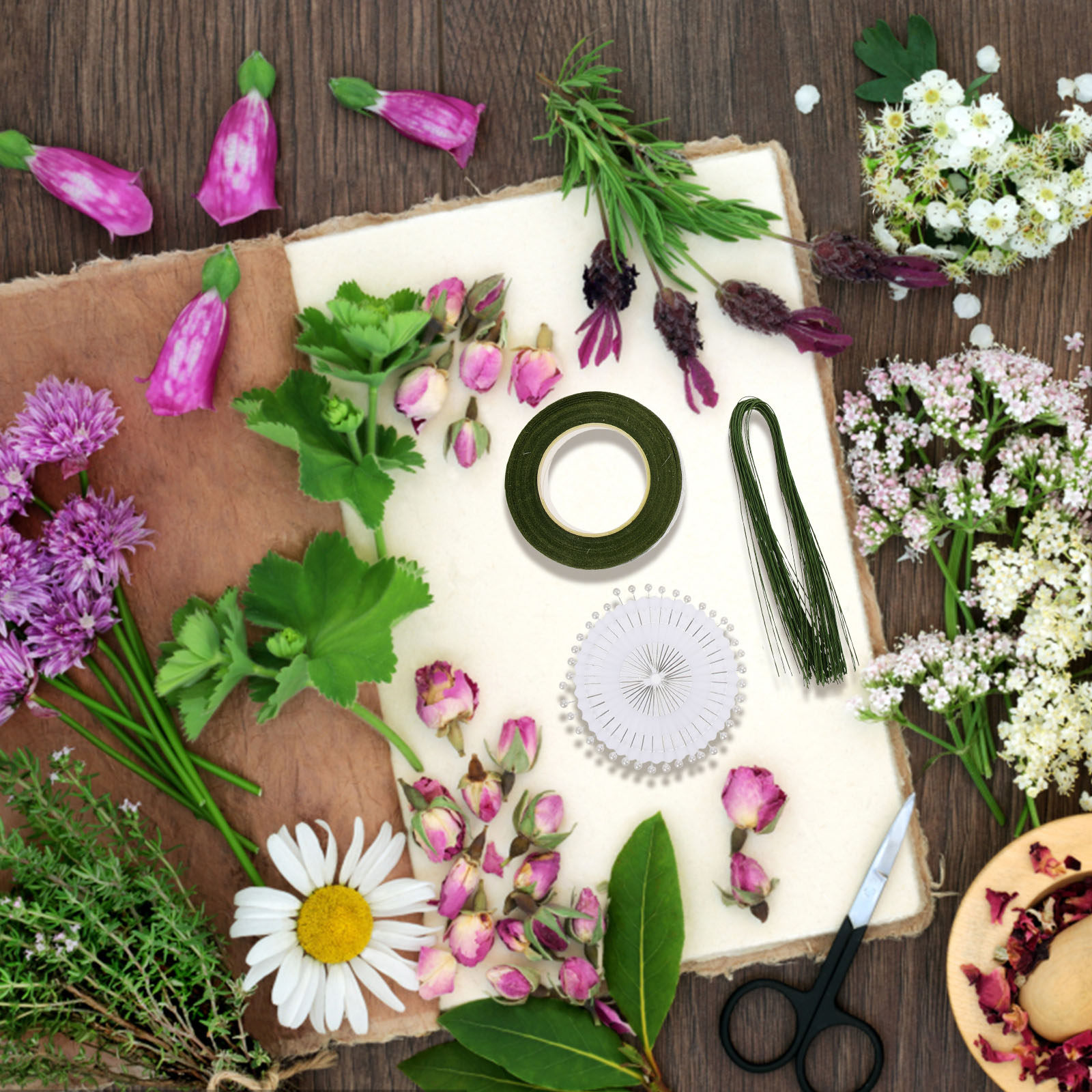 Wire Stem Florist - Zestaw do aranżacji kwiatów z elastycznym